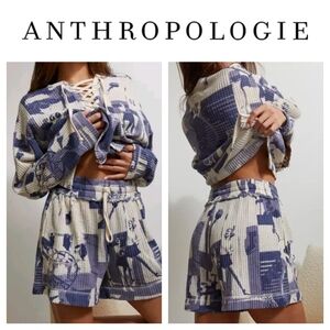 Out From Under Lace-Up Henley Top and shorts